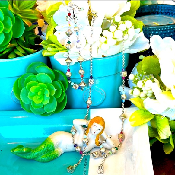 Brighton PRISM Multi color crystal beads Silver Necklace Bracelet Earrings RARE - Picture 1 of 14